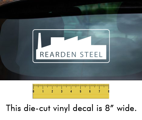 Rearden Steel (Factory) - White Vinyl Decal/Sticker (8