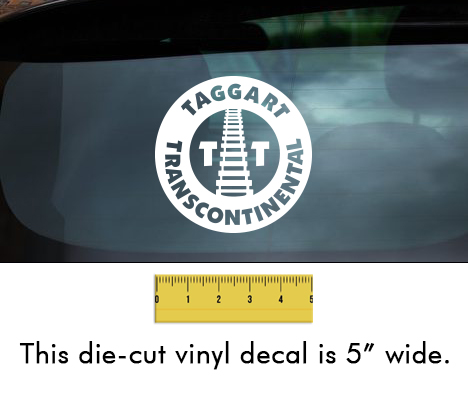 Taggart Transcontinental (Circle w/Tracks) - White Vinyl Decal/Sticker (5