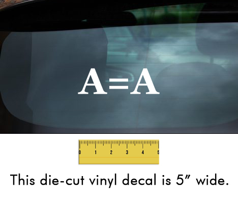 A = A (Block Font) - White Vinyl Decal/Sticker (5" wide)
