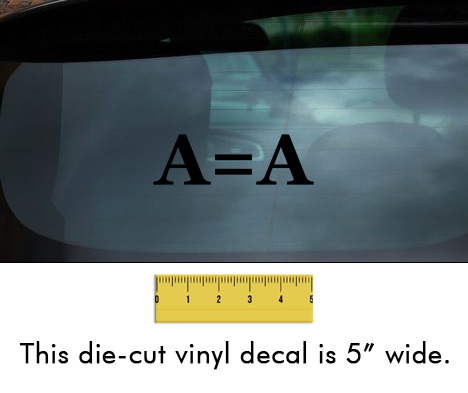A = A (Block Font) - Black Vinyl Decal/Sticker (5" wide)