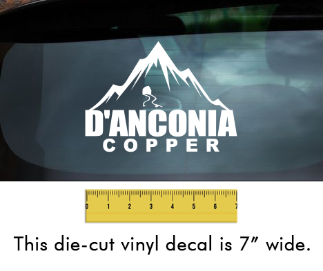 d'Anconia Copper (Mountain) - White Vinyl Decal/Sticker (7" wide)