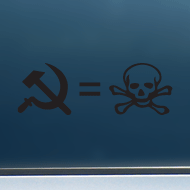 Communism is Death - Black Vinyl Decal/Sticker (6" wide)