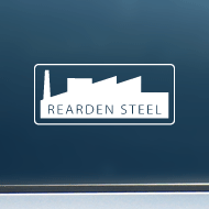 Rearden Steel (Factory) - White Vinyl Decal/Sticker (8" wide)