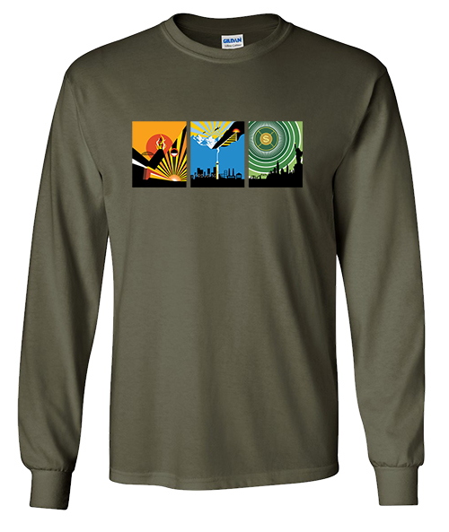 Story of Atlas Shrugged in an Art Deco Series - Full-Color Long Sleeve Tee