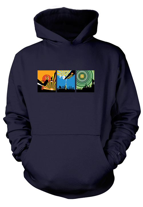Story of Atlas Shrugged in an Art Deco Series - Full-Color Hoodie