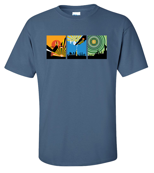 Story of Atlas Shrugged in an Art Deco Series - Full-Color T-Shirt