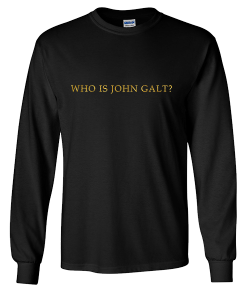 Who is John Galt? - Two-Tone Gold Print Long Sleeve Tee