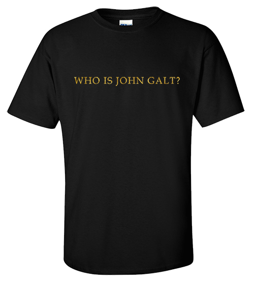 Who is John Galt? - Two-Tone Gold Print T-Shirt