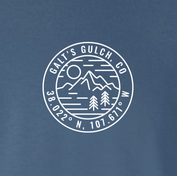 Galt's Gulch, CO (Coordinates) - T-Shirt (Small Corner Print)
