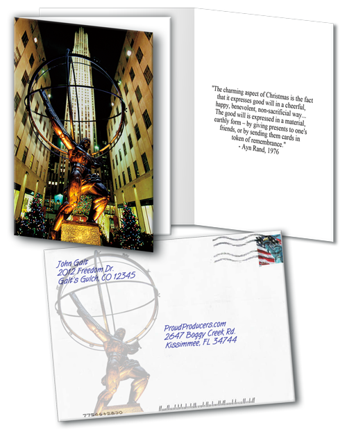 Holiday Greeting Card (Atlas Statue) with Envelope