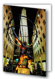Holiday Greeting Card (Atlas Statue) with Envelope