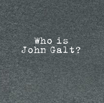 Who is John Galt? (2-line Typewriter) - T-Shirt (Small Corner Print)