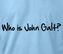 Who is John Galt? (1-Line Graffiti) - T-Shirt