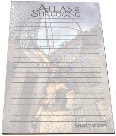 Atlas Statue "Atlas is Shrugging" Stationery Notepad (8.5" x 5.5", 50 pages)