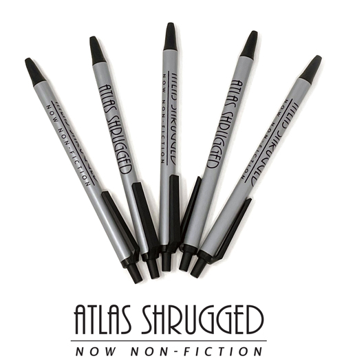 Pack of 5 "Atlas Shrugged, Now Non-Fiction" Click Pens