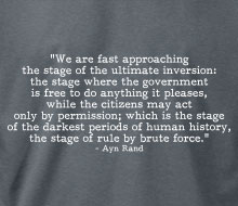 Ayn Rand - Rule By Brute Force (Quote) - Long Sleeve Tee