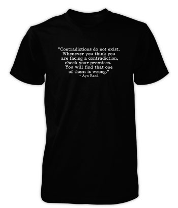 Ayn Rand - Contradictions (Quote) - T-Shirt