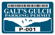 Galt's Gulch (Parking Permit) - Indoor Sticker