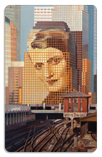 Portrait of Ayn Rand (Painting) - Indoor Sticker